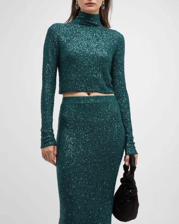 Cashmere Sequin Crop Top