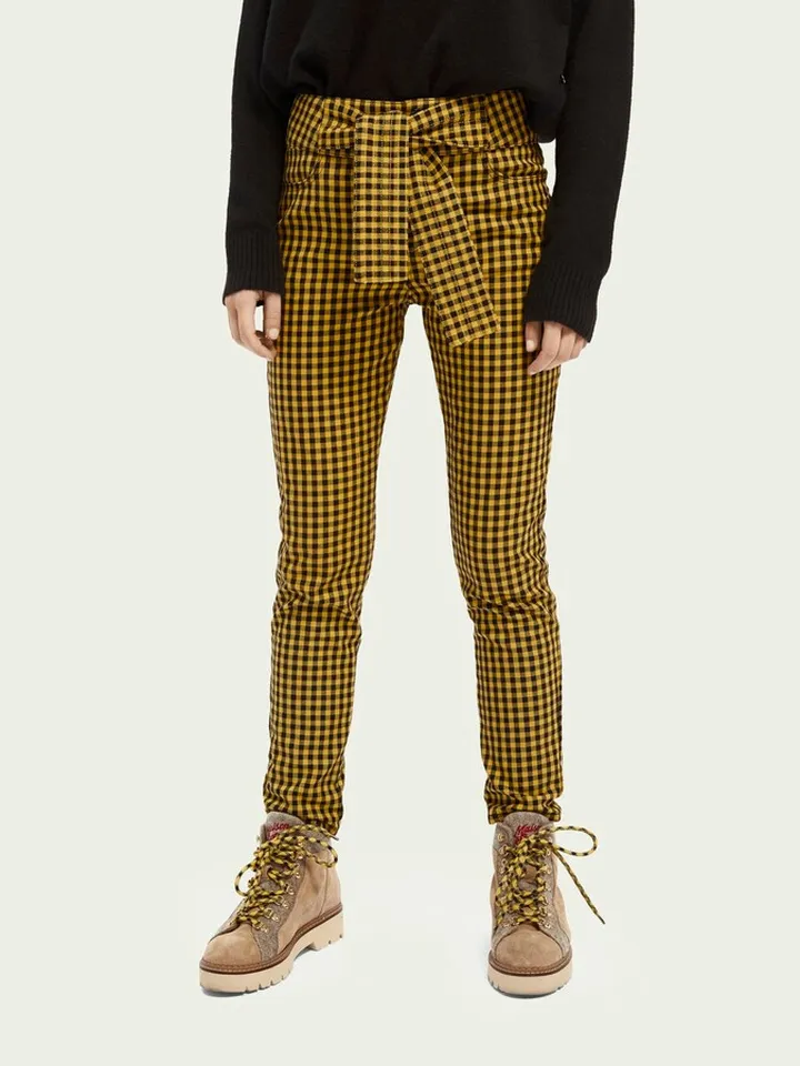 Scotch & Soda Checked Stretch-cotton Skinny Pants