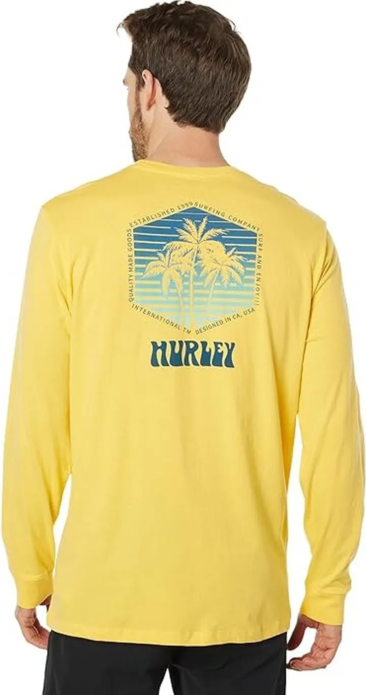 Hurley Tres Palmas Long Sleeve Tee (Butter Sauce) Men's Clothing