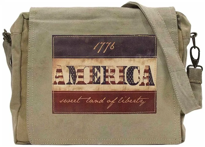 1776 Flag Recycled Military Tent Crossbody Bag