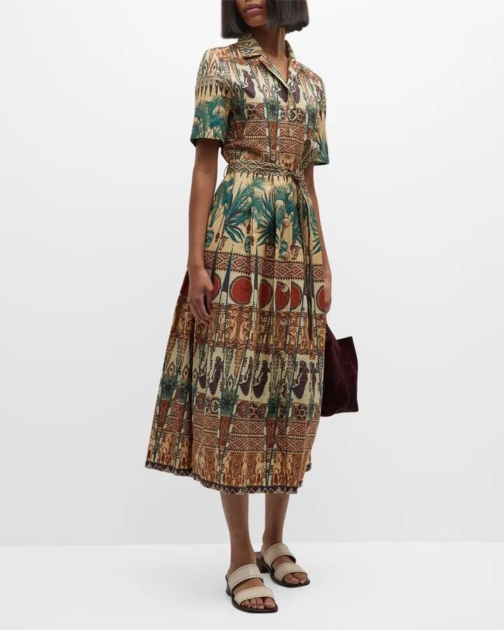 Claudia Coptic Dancer Printed Shirtdress