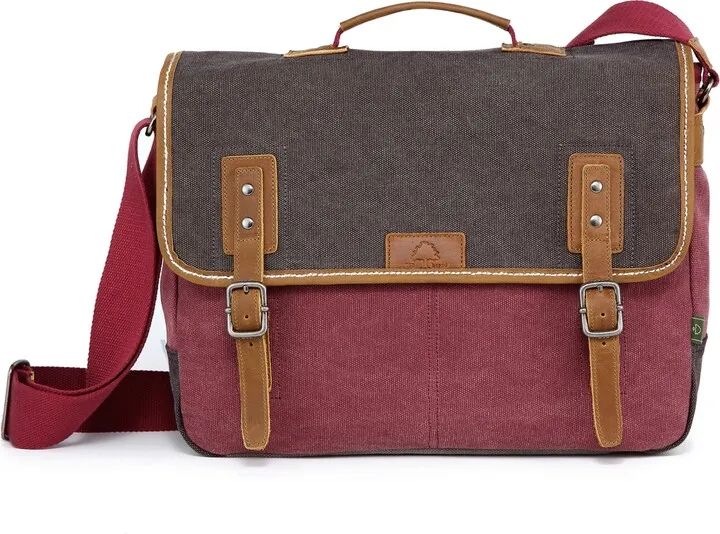 Tsd Brand Mountain Wood Canvas Messenger Bag