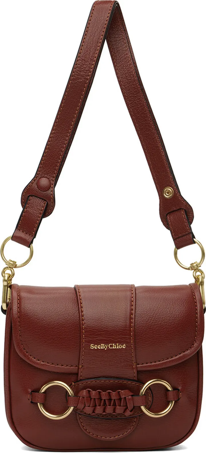 See by Chloé Burgundy Saddie Satchel Bag