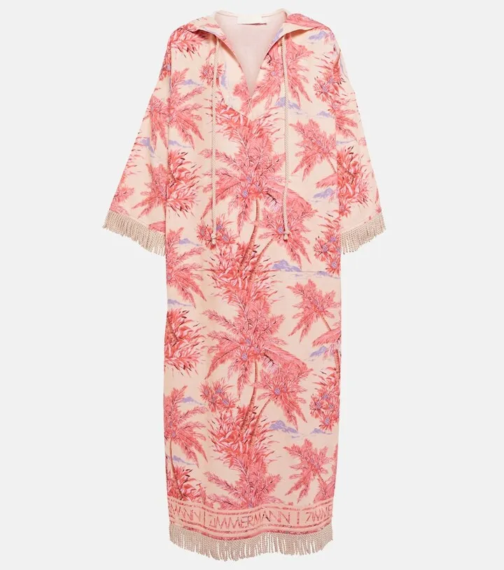 Cira hooded toweling midi dress