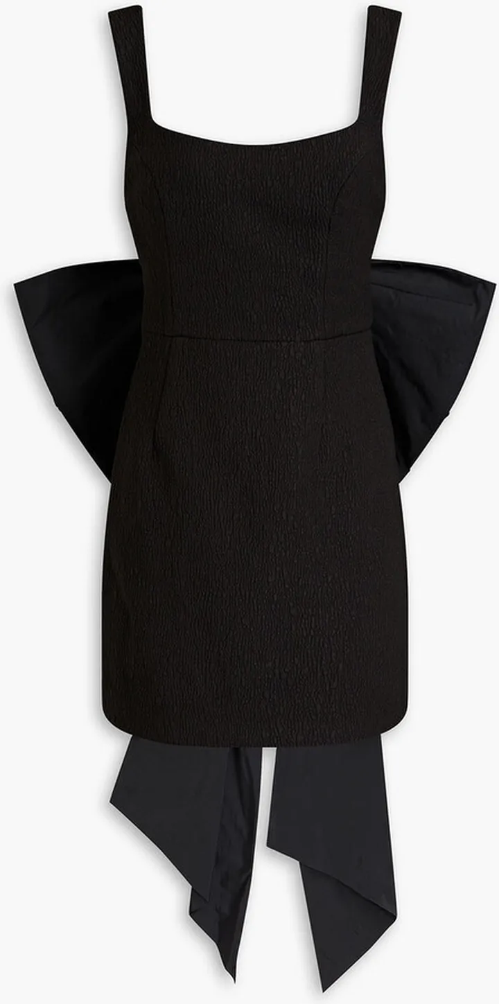 Calla bow-embellished cloqué mini dress