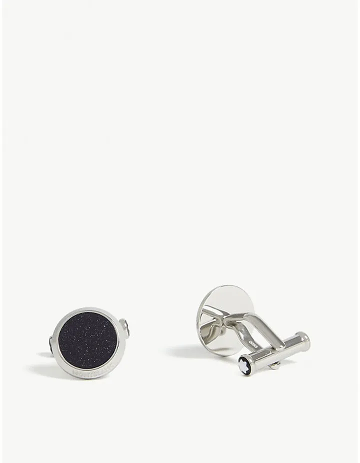 Mens Meisterstück Glass Inlay Round Cufflinks