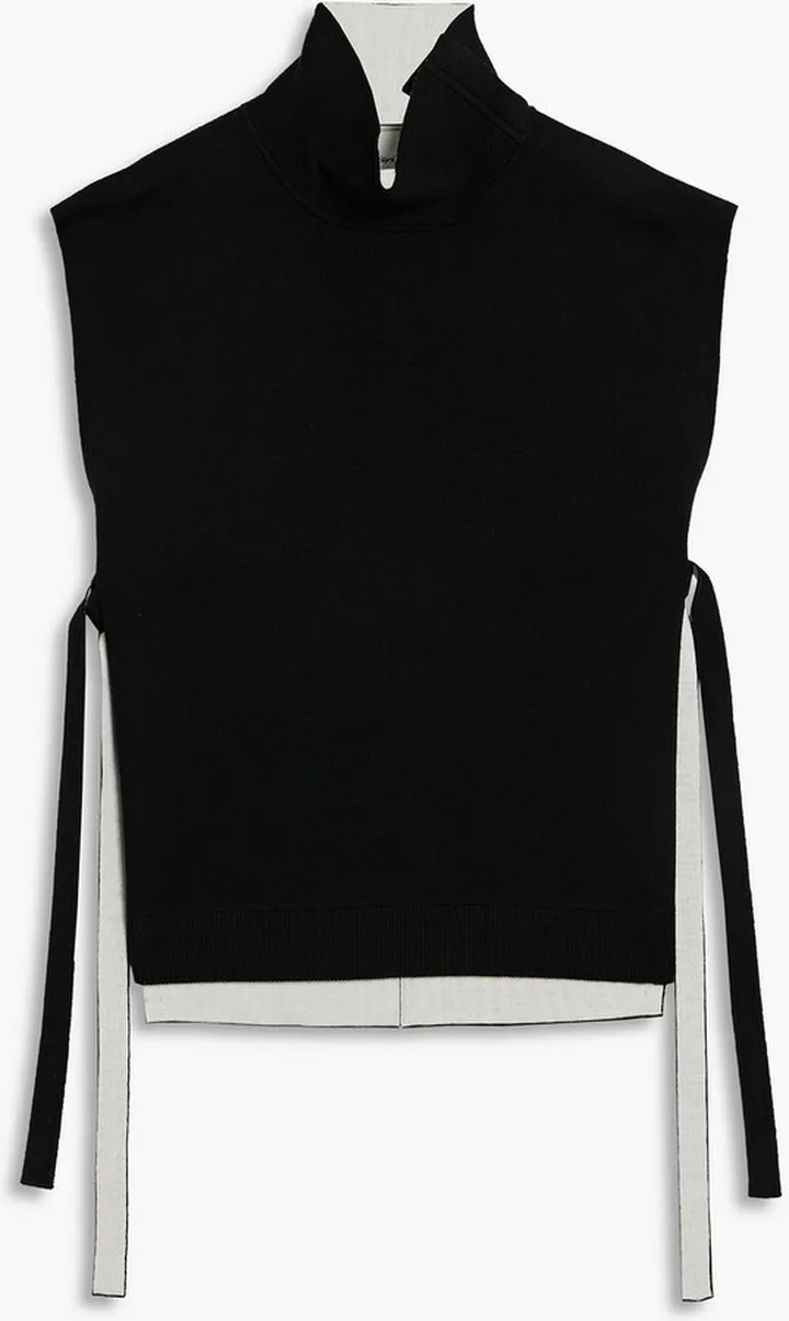 Wool-blend turtleneck top