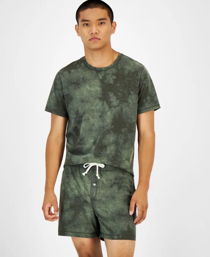 Sun + Stone Men's Scattered Tie Dye Pajama Shorts