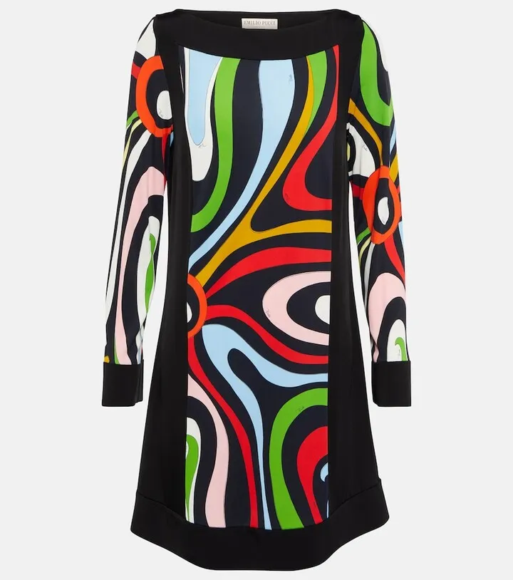 Printed jersey minidress