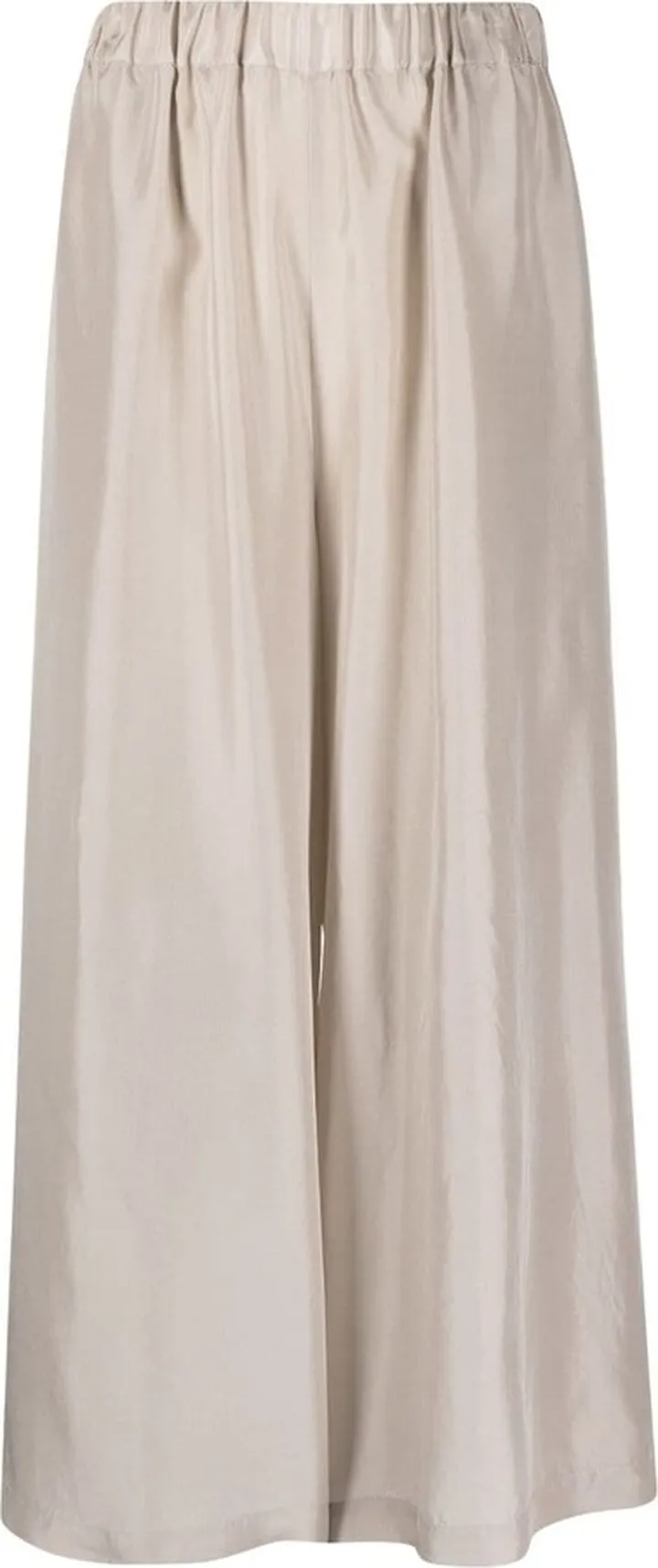 Elasticated-Waistband Cropped Trousers