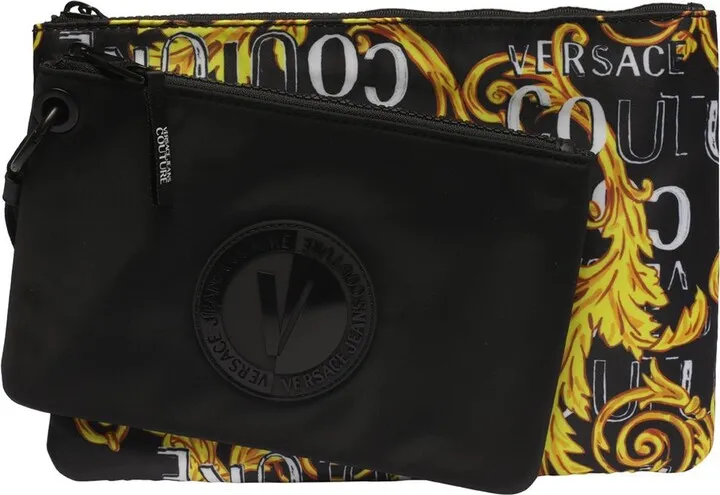 Versace Jeans Couture Logo Printed Zipped Clutch Bag