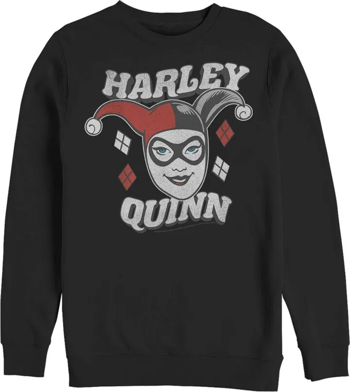 Men's Batman Harley Quinn Smile Face Sweatshirt - Black - Small