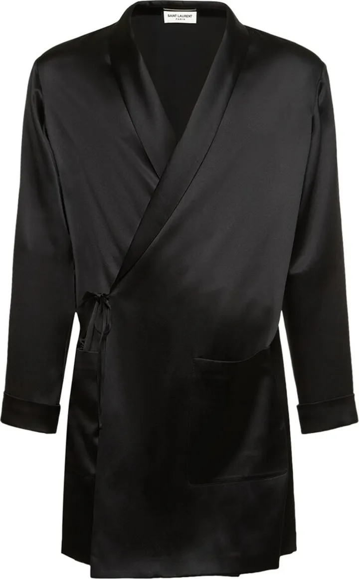 Silk satin robe coat