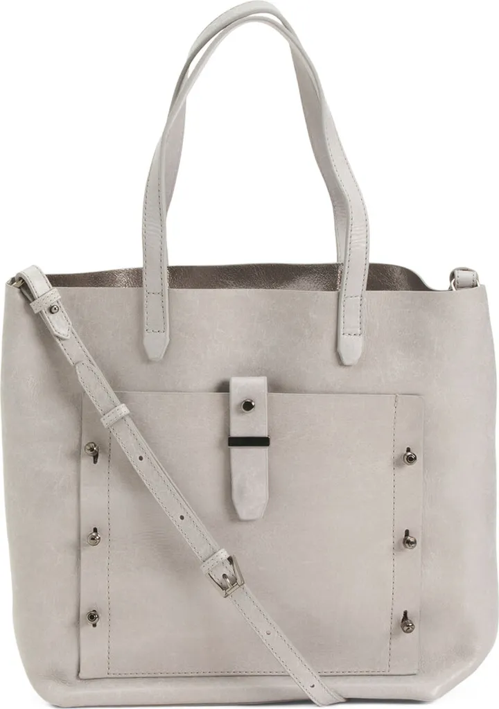 Leather Warren Large Front Pocket Tote