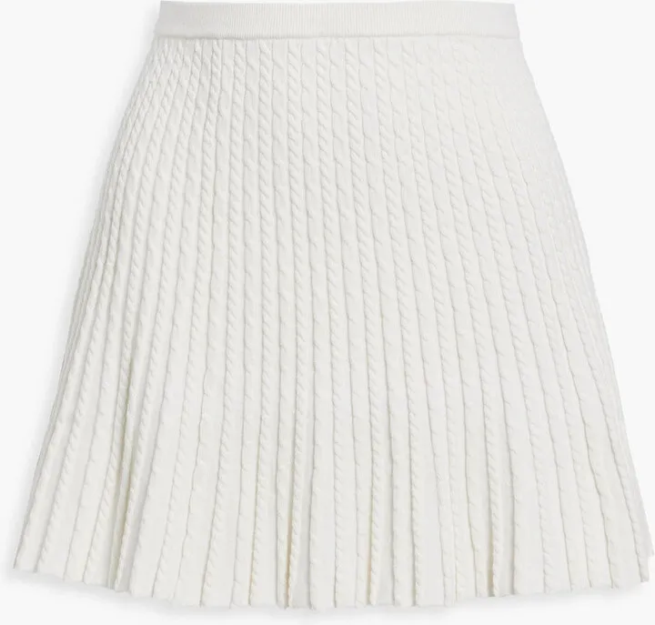 Baker cable-knit cotton-blend mini skirt