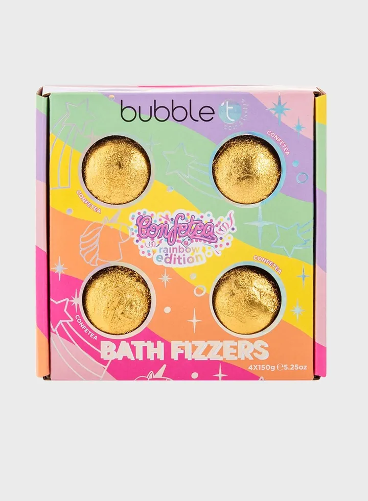 Confetea Rainbow Bath Fizzers Gift Set 4 X 150G