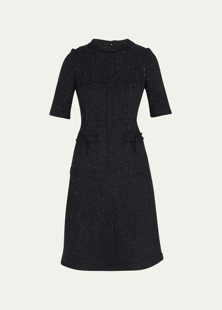 Metallic Tweed Short Sleeve Dress