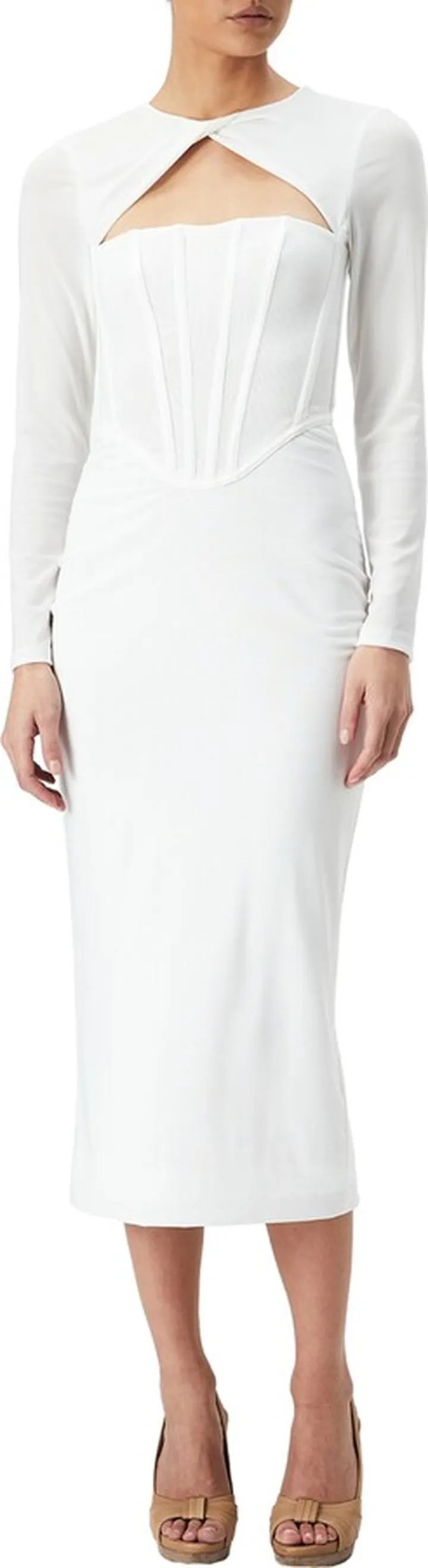 Ramona Corset Long Sleeve Midi Dress