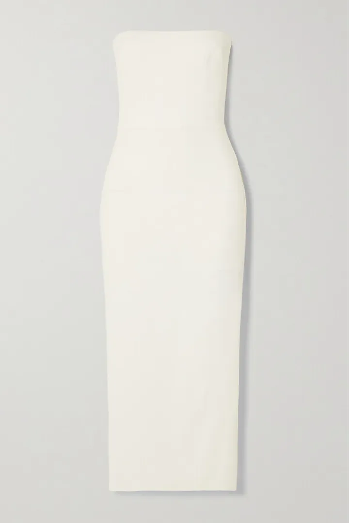 Alex Perry - Callan Strapless Crepe Midi Dress - White