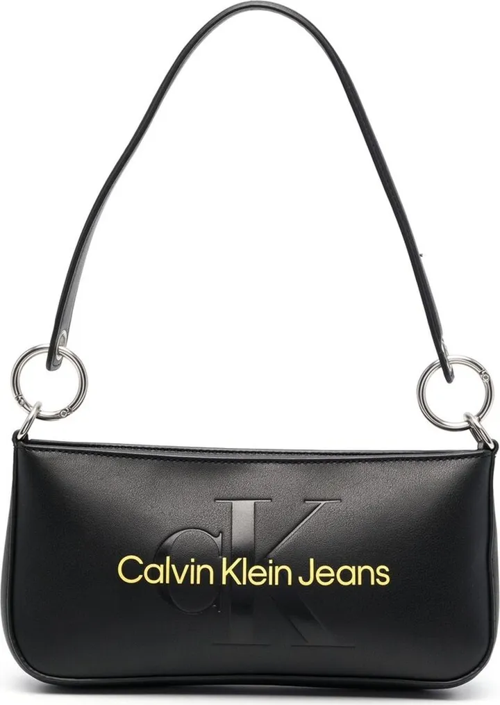 Embossed-Logo Shoulder Bag
