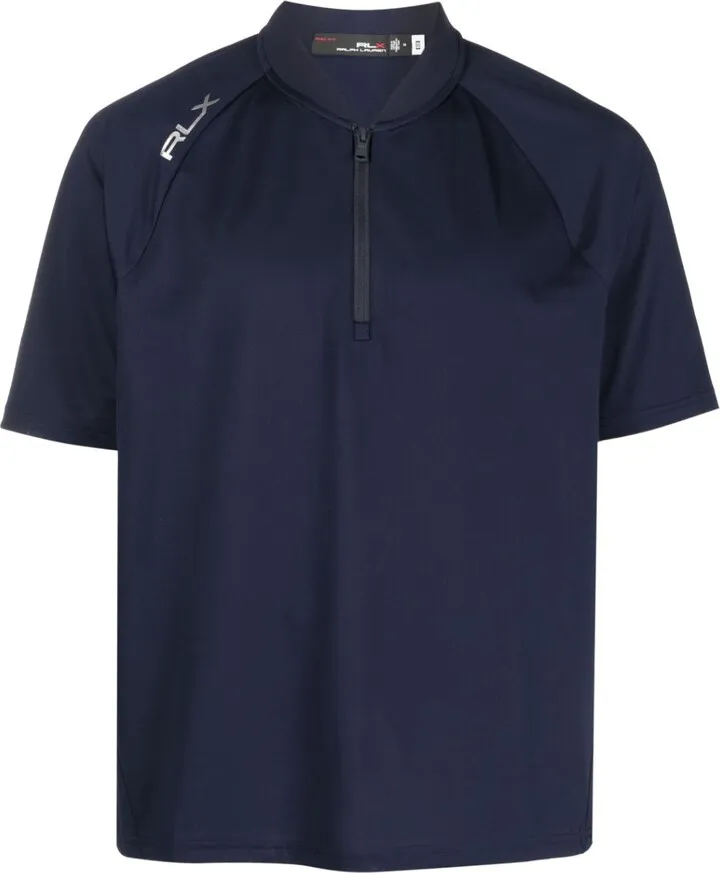 Blue Half-Zip Pullover Golf Shirt