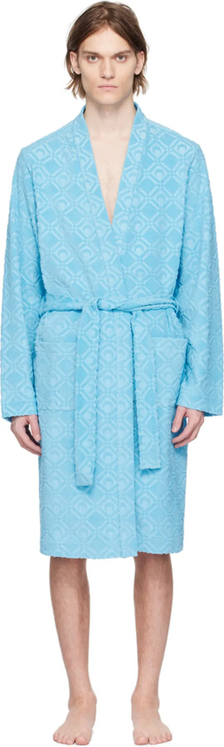 Marine Serre Blue Jacquard Robe
