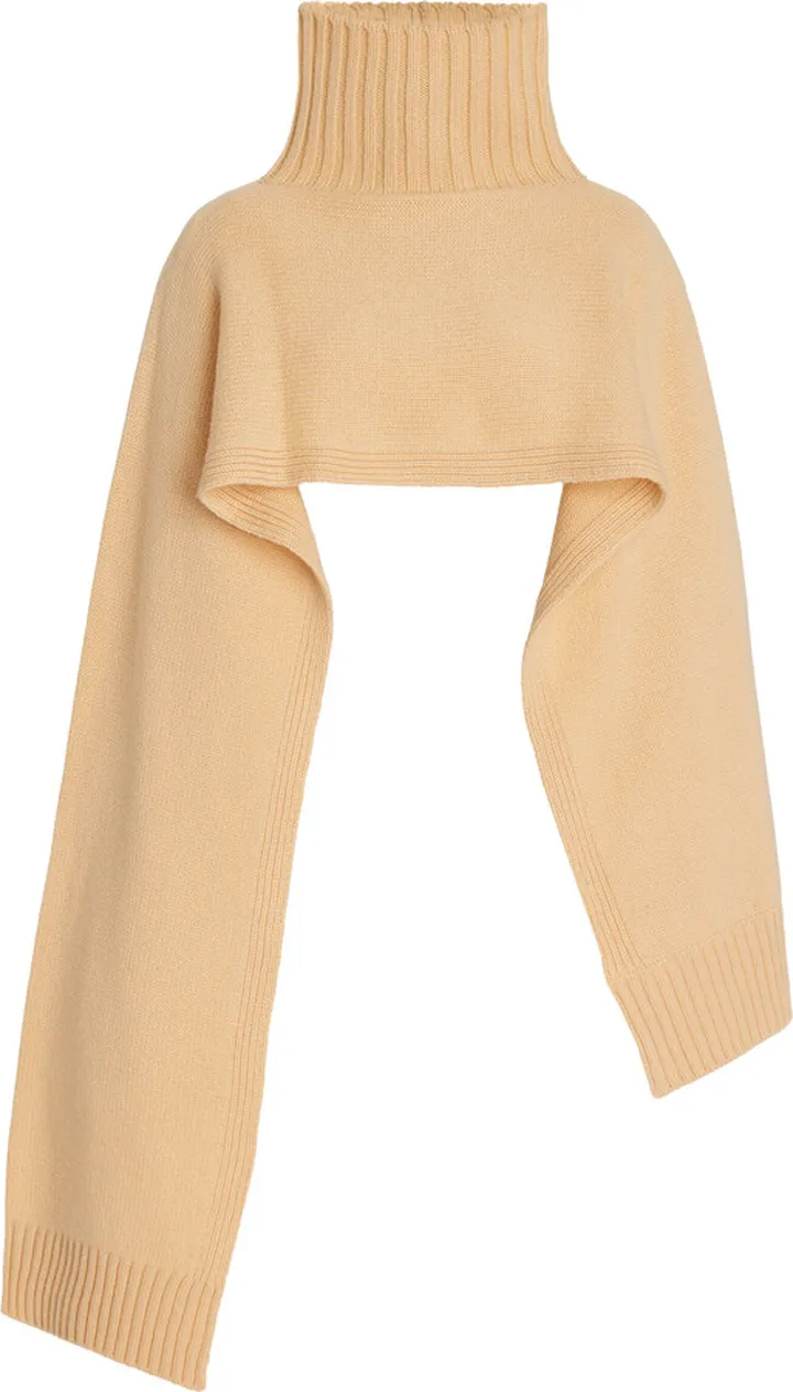 Women's Knitted Cashmere-Blend Turtleneck Cropped Top