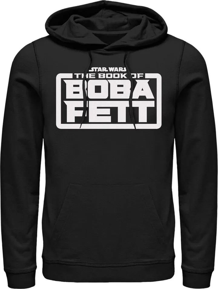 Men's Star Wars: The Book of Boba Fett White Logo Pull Over Hoodie - Black - Medium