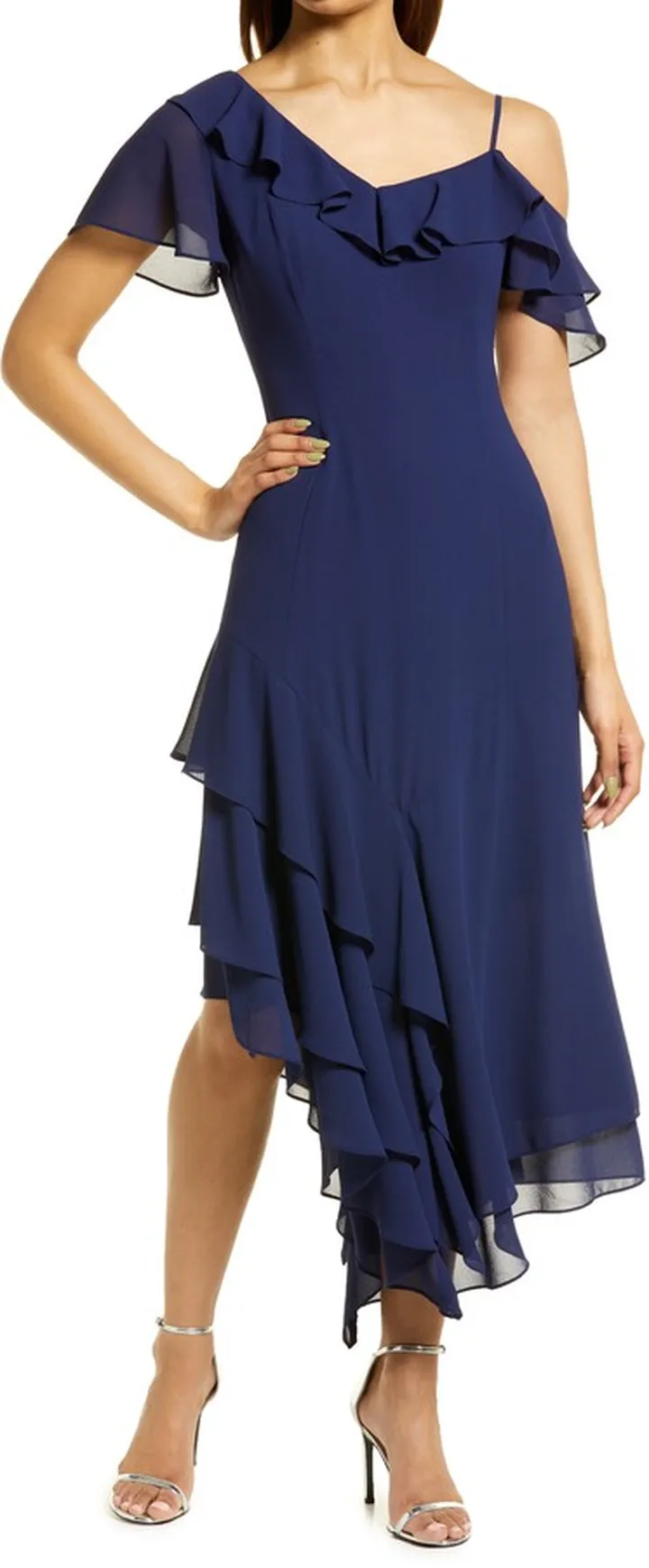 Chiffon One-Shouder Dress