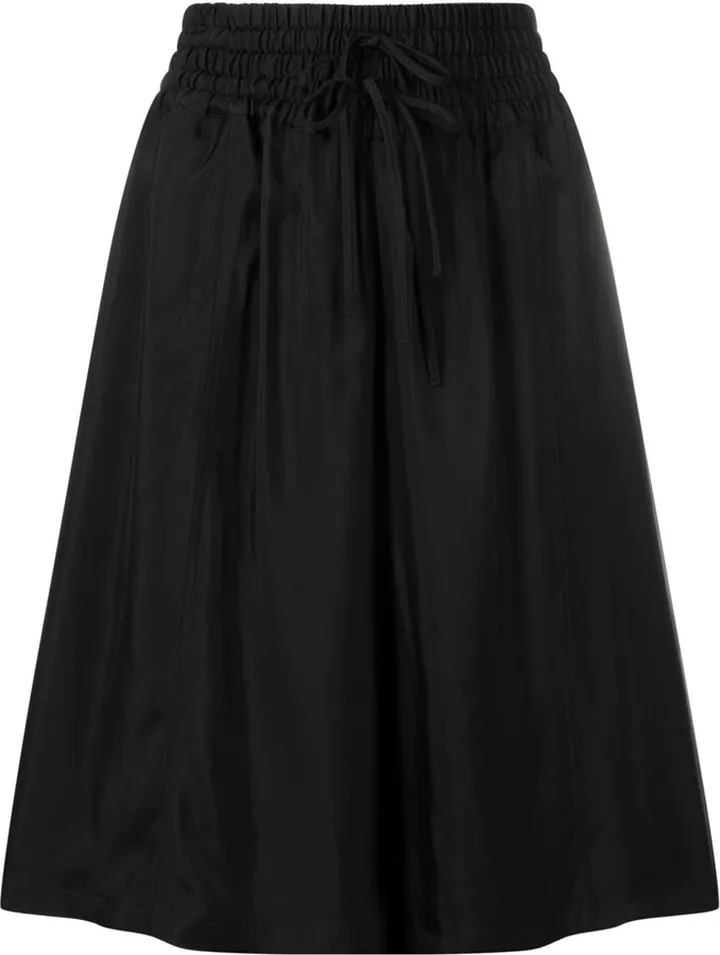 Gathered Elasticated Knee-Length Shorts