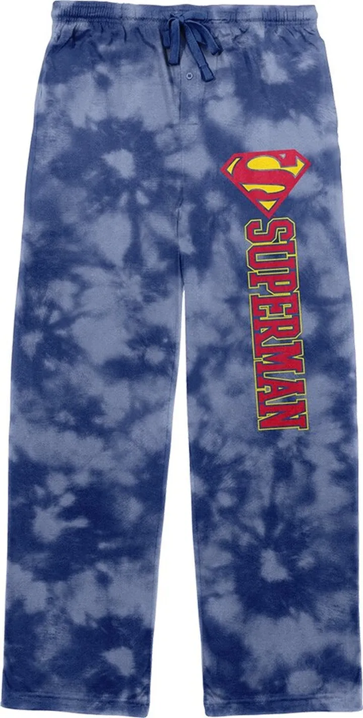 Superman Men’s Blue and White Cloud Sleep Pajama Pants-3XL