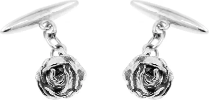 Lee Renee - Rose Cufflinks - Silver