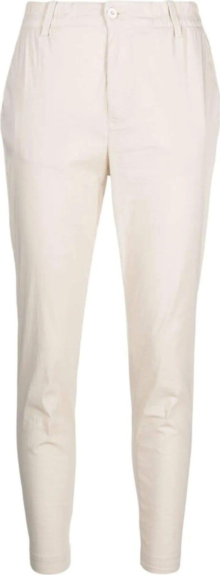 High-Waisted Cotton-Blend Trousers