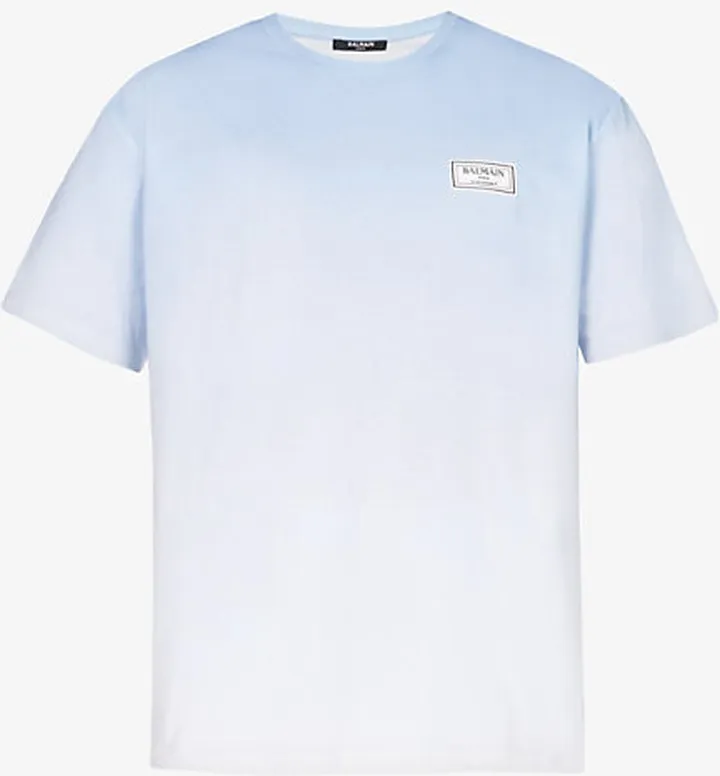 Mens Blue White x Evian Gradient Relaxed-fit Cotton-jersey T-shirt