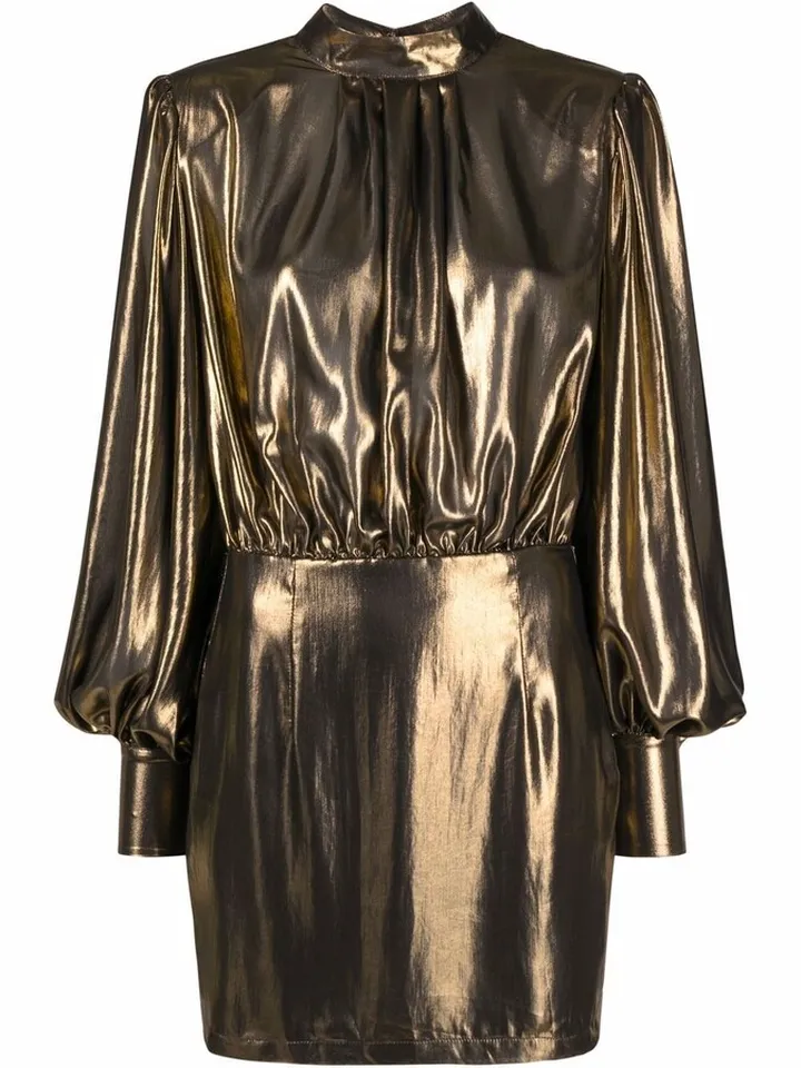 Metallic Gathered Dress