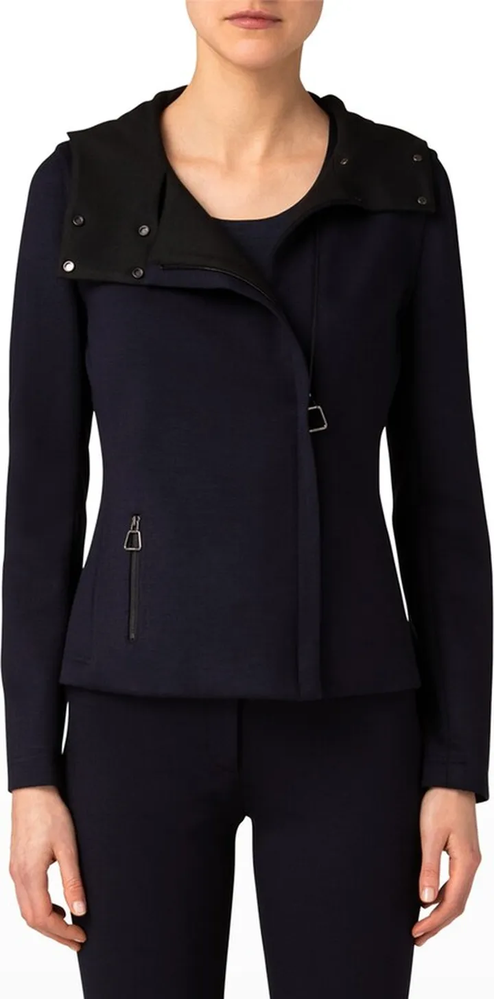 Hooded Jersey Moto Jacket