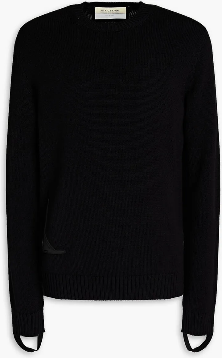 Logo-appliquéd cotton sweater