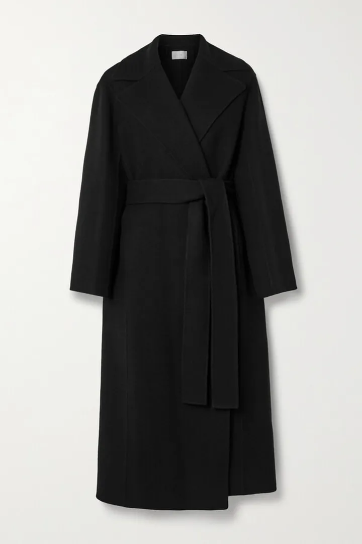 The Row - Malika Belted Wool-blend Felt Coat - Black
