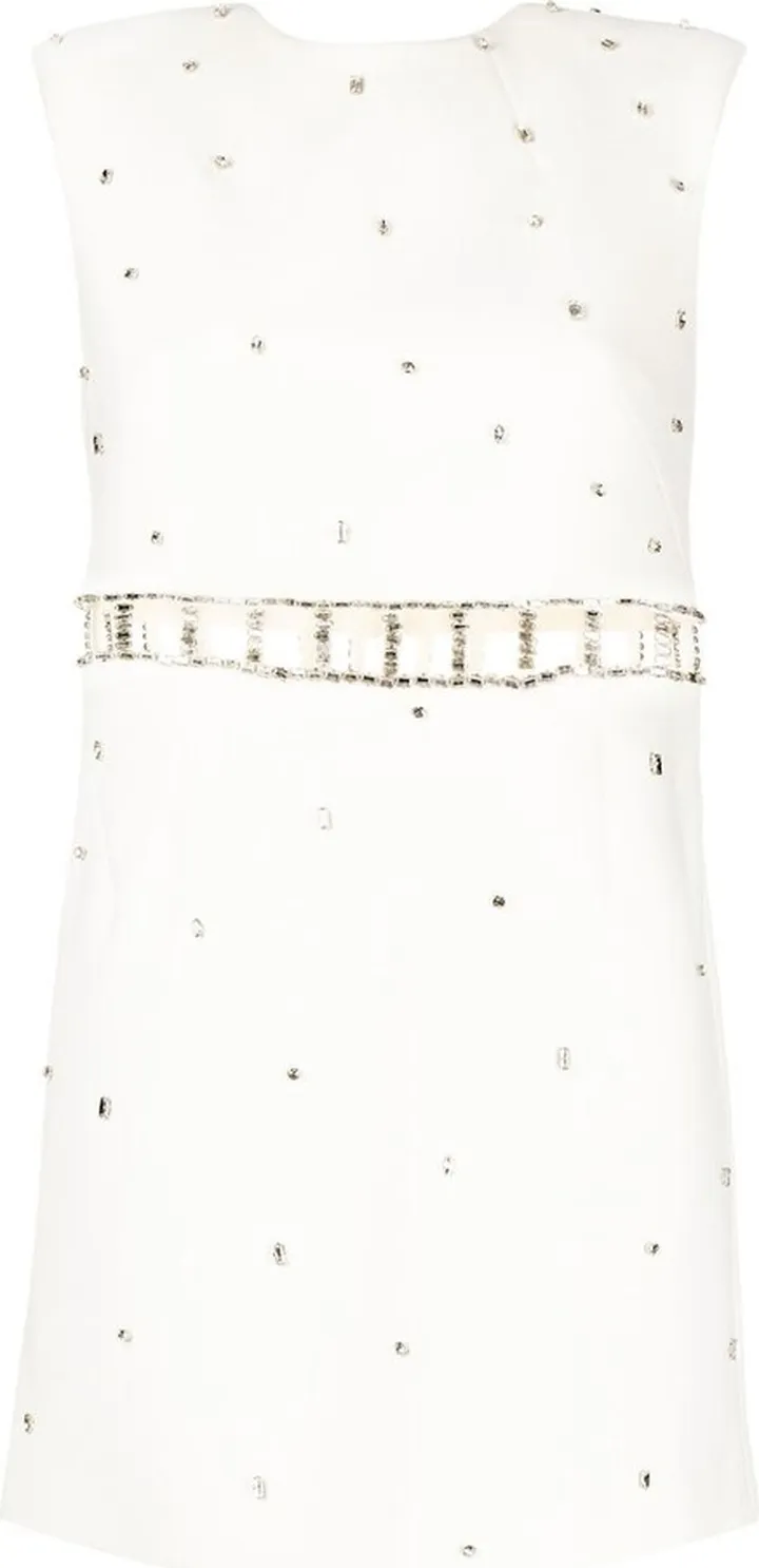 Sleeveless Rhinestone Mini Dress