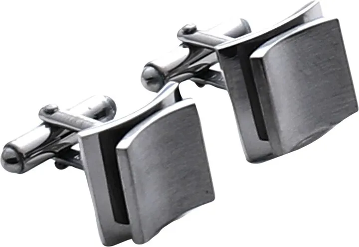 Cufflinks And Tie Clips Steel Grey
