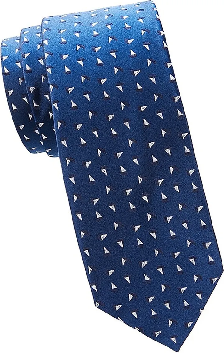 Geometric Pattern Silk Tie