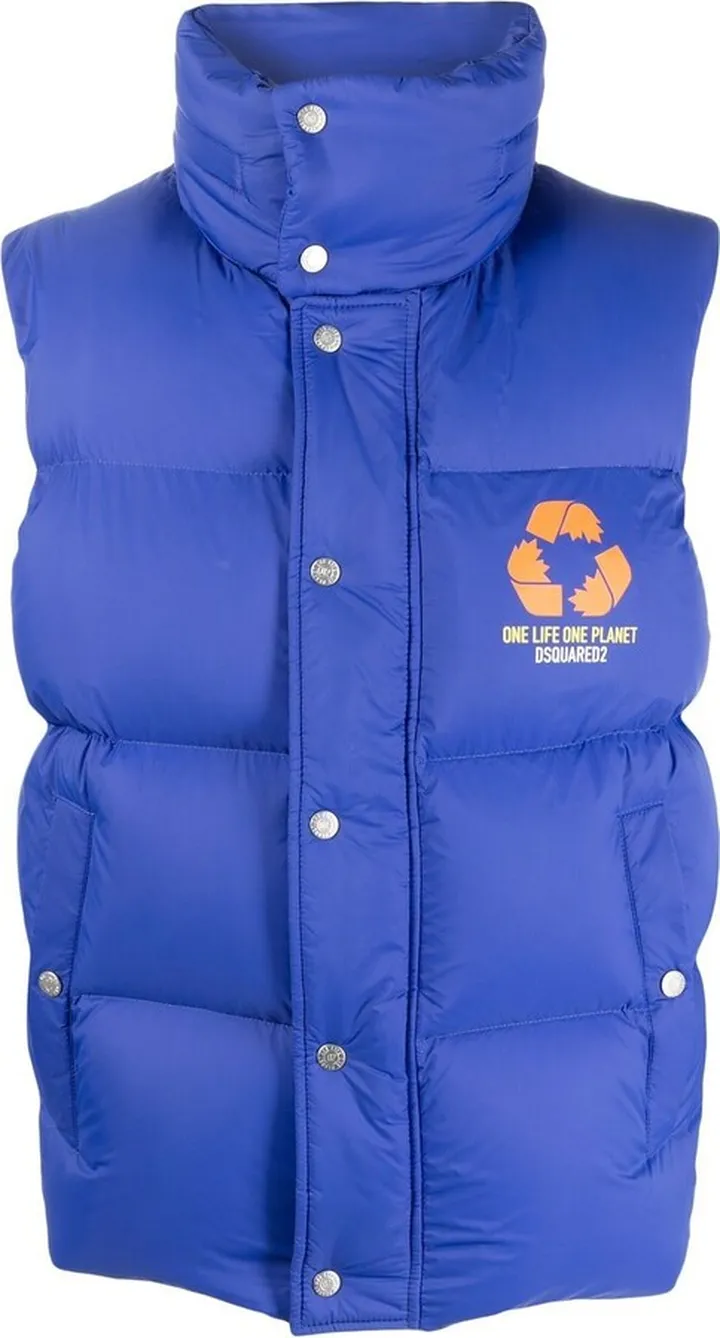 Padded Logo-Print Gilet