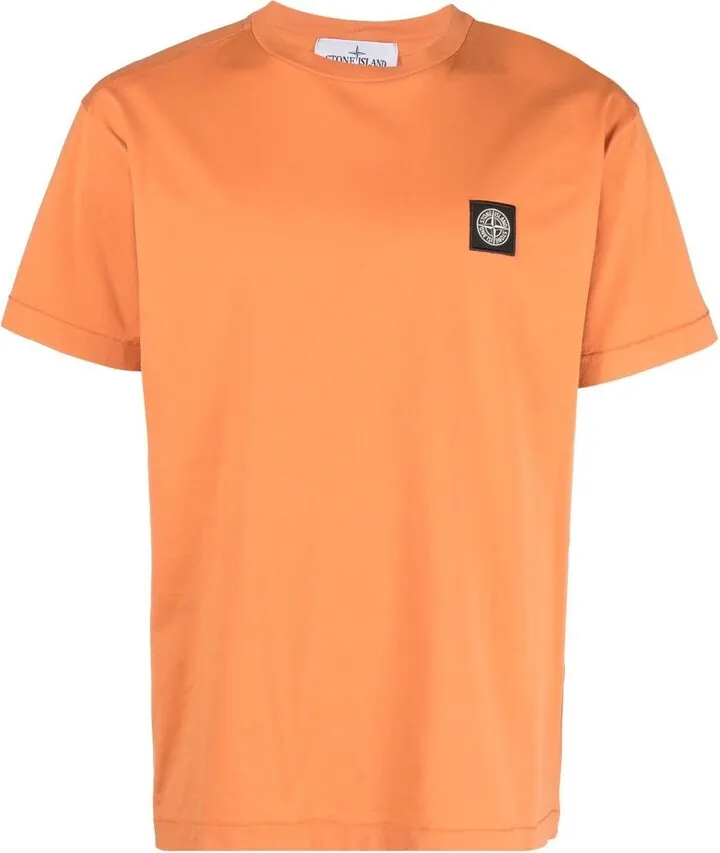 Compass-patch cotton T-shirt