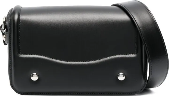 Foldover Leather Crossbody Bag