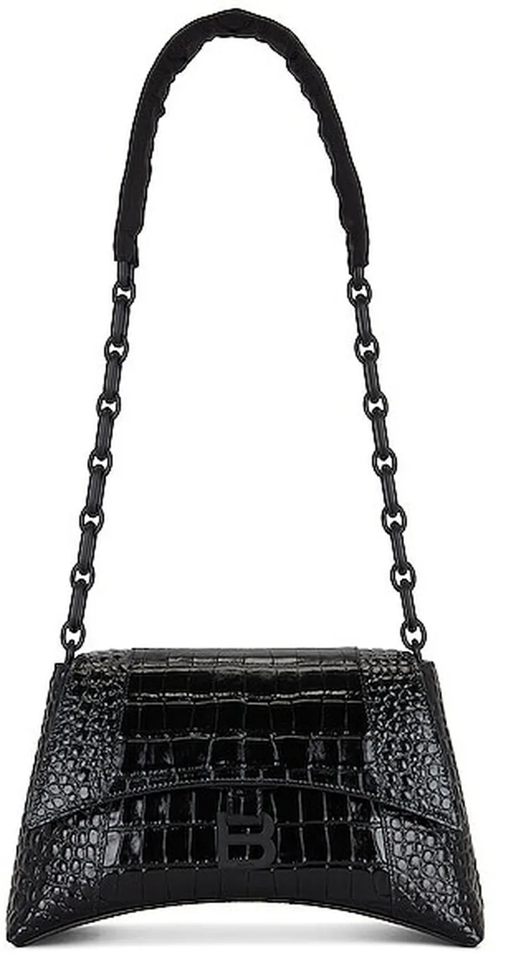 Balenciaga Downtown Chain Shoulder Bag in Black