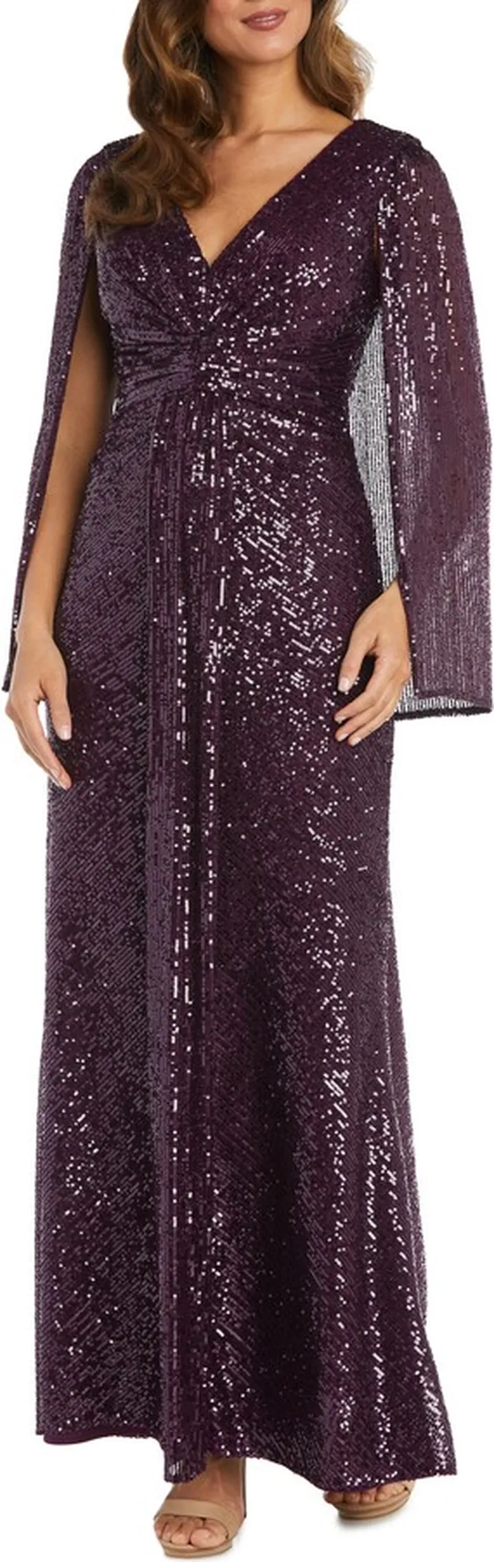 Sequin Cape Gown