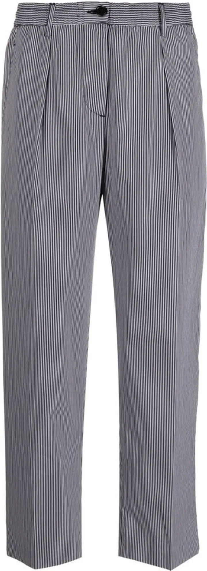 Striped Straight-Leg Trousers