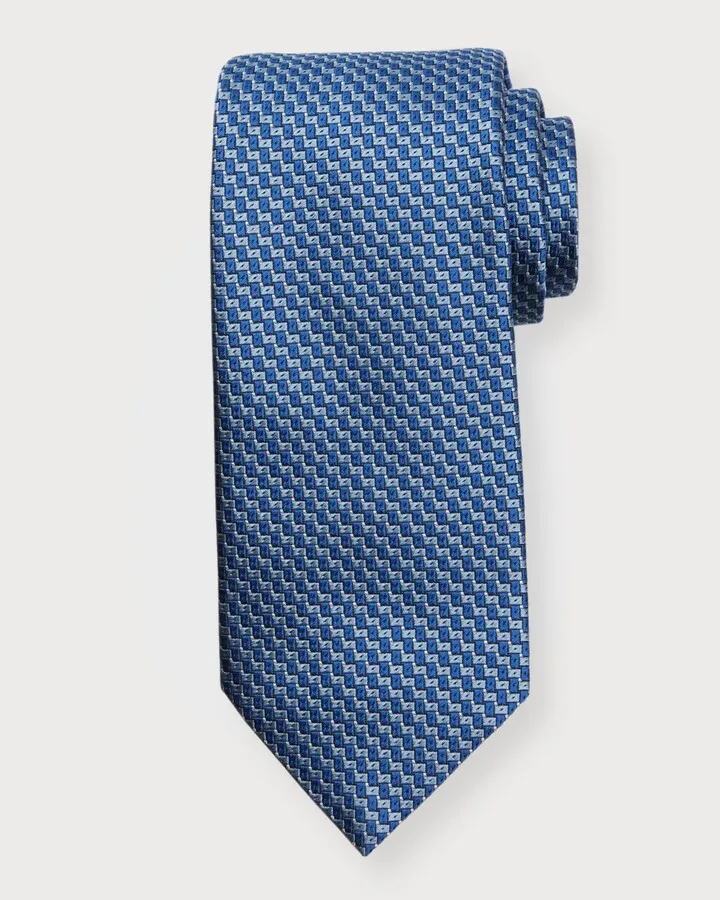 Men's Geometric Jacquard Silk Tie