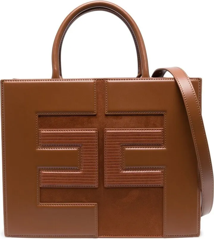 Embossed-Logo Detail Tote Bag