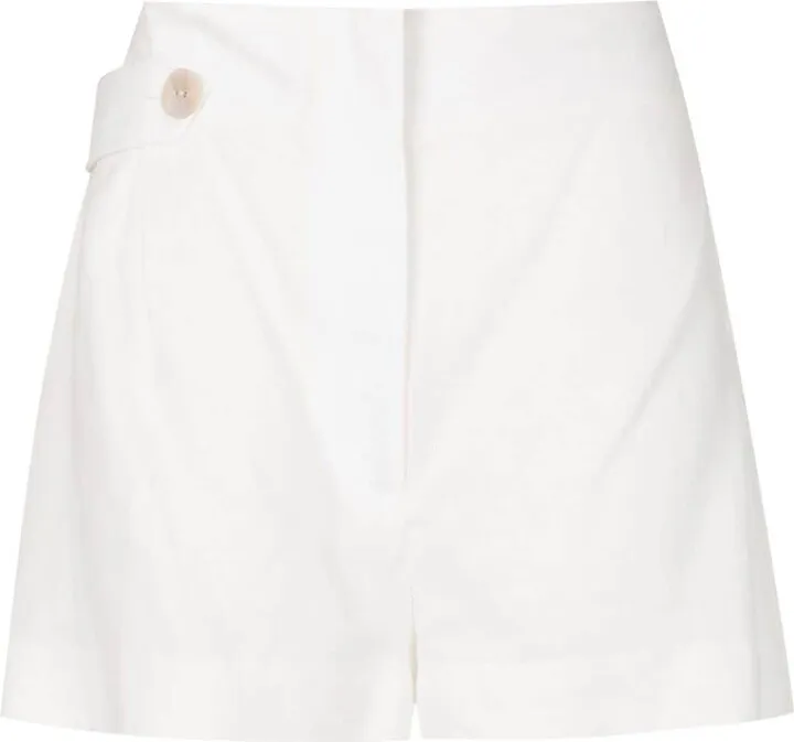 Buttoned Linen Shorts